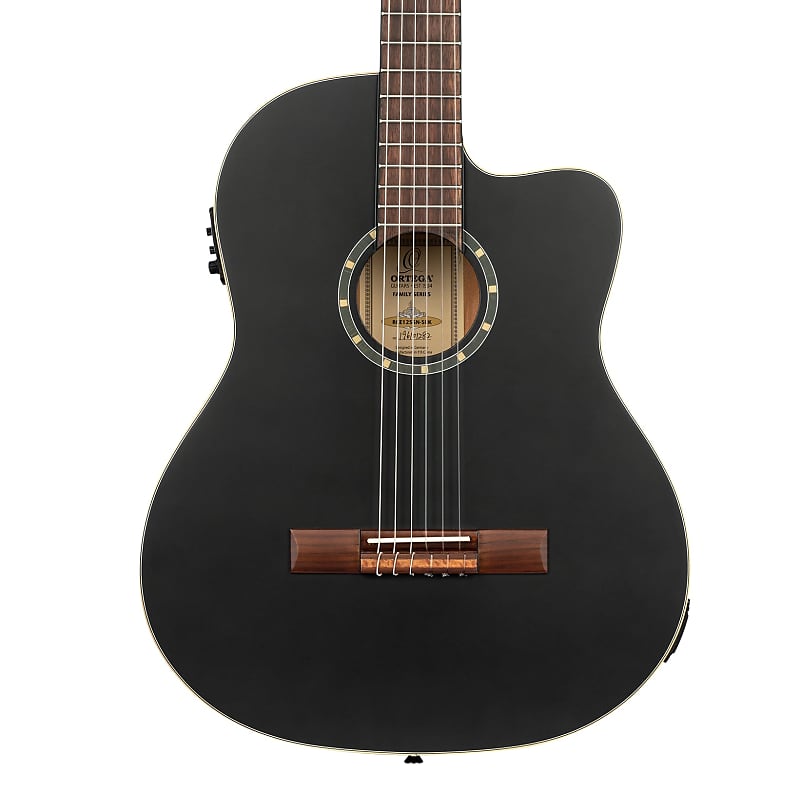Ortega Family Series Black Nylon String Acoustic Guitar RCE125SN-SBK w/ Gig Bag