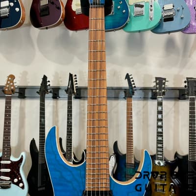 Skervesen Raptor 6 Electric Guitar w/ Case-See-Thru Blue image 8