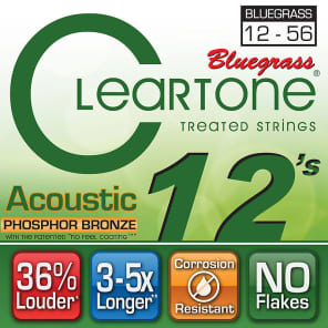 Cleartone 7423 Bluegrass Phosphor Bronze Coated Acoustic Guitar Strings - Light Top/Heavy Bottom (12-56)