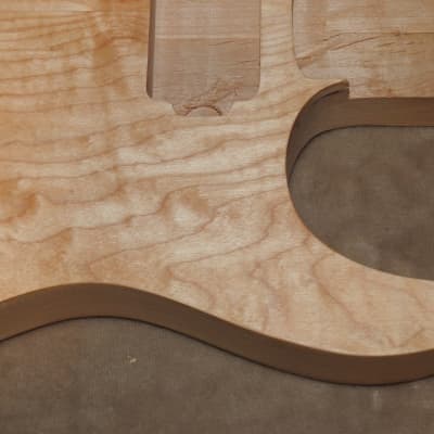 Unfinished Jackson Dinky Style Super Strat Body 2 Piece Alder with a Figured Birdseye Maple 2 Piece Top Double Humbucker Pickup Routes 3 Pounds 1.7 Ounces Chambered Semi-Hollow Very Light! image 23