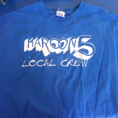 Rare Maroon 5 Local Crew Member adult XL T Shirt 2015 Tour Blue T-shirt image 4
