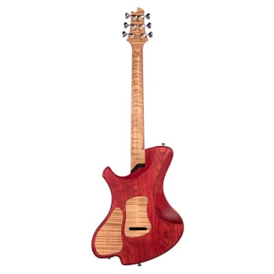 o3 Guitars Xenon - Intense Red Satin - Hand Made by Alejandro Ramirez - Custom Boutique Electric Guitar image 7