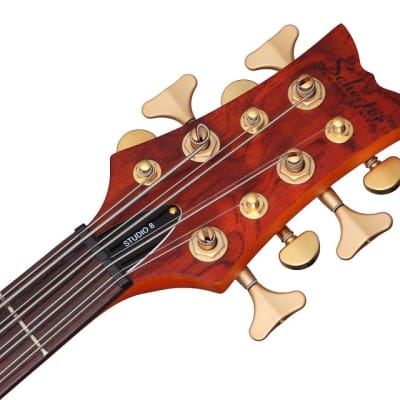 Schecter Stiletto Studio-8 Honey Satin + FREE GIG BAG - 8-String Electric Bass Guitar Studio 8 image 8