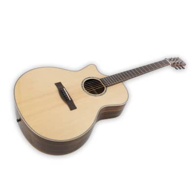 TARIO 41'' Electric Acoustic All Solid Guitar Solid Spruce Top Solid Ovangkol Back and Sides Mahogany Neck Undersaddle Piezo Pickup .High Gloss image 6