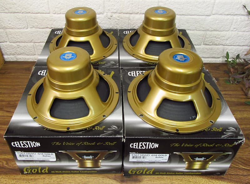 Set of Four Celestion G10 Alnico Gold 10" 40Watt 8ohm Reverb