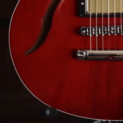 Harmony Comet Semi-Hollow Electric Guitar Trans Red image 5