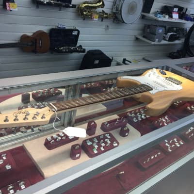 RaS Custom Hand Made Acoustic & Electric Guitar, White Wood Grain, Nice Guitar,  W/ Hard Travel Case image 3