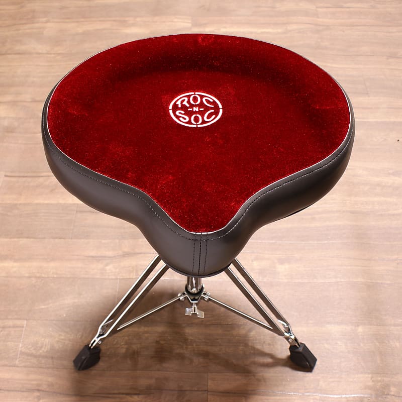 Roc-n-Soc Drum Throne Manual Spindle - Red Original Seat MS O-R image 1