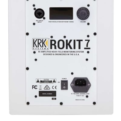 KRK ROKIT RP7 G4 7" Bi-Amped Studio Monitor DSP Speaker White Noise Edition image 3