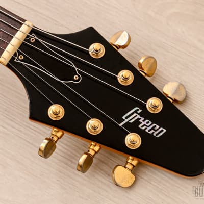 1978 Greco FV-900 Flying V Vintage Guitar Natural w/ Case, Japan Fujigen, Rocket Roll Sr image 4