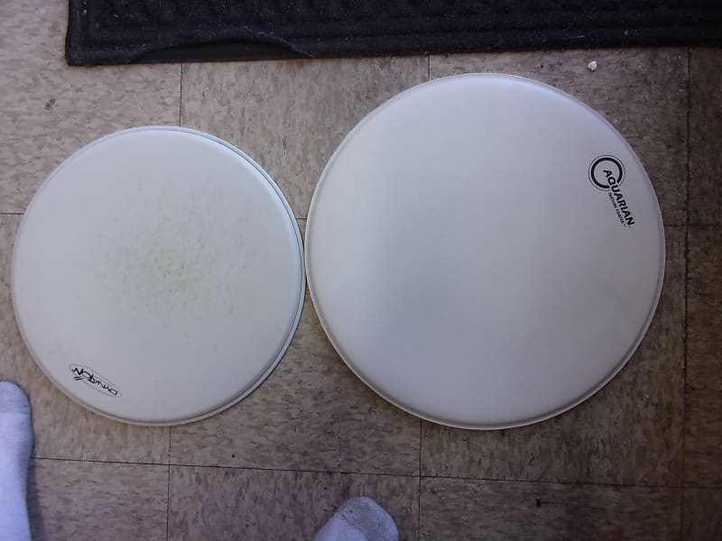 Lot of 2 heads Aquarium White Texture Coated Batter Drum Reverb