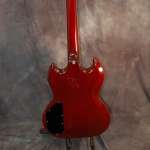 Vintage RARE Hoyer ROT2 SG Style German Guitar 1970's Burgandy Whammy Hardshell Case image 7