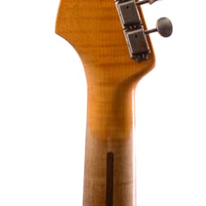 Fender Custom Shop LTD 1957 Stratocaster Heavy Relic Olympic White Over Pink Paisley image 12