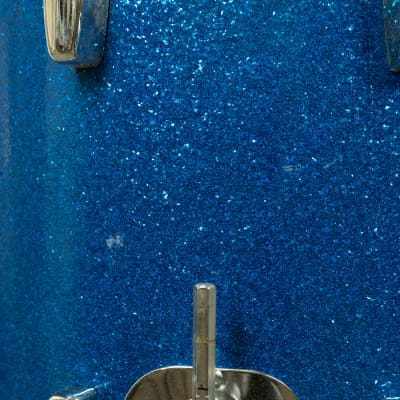 1960s Rogers Swingtime Blue Sparkle Pearl Drum Set image 9