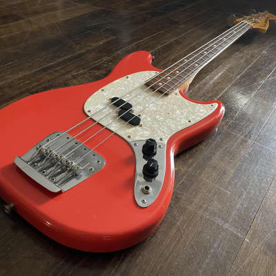 1998 Fender MB-98 / MB-SD Mustang Bass Reissue MIJ Short Scale Fiesta Red image 4