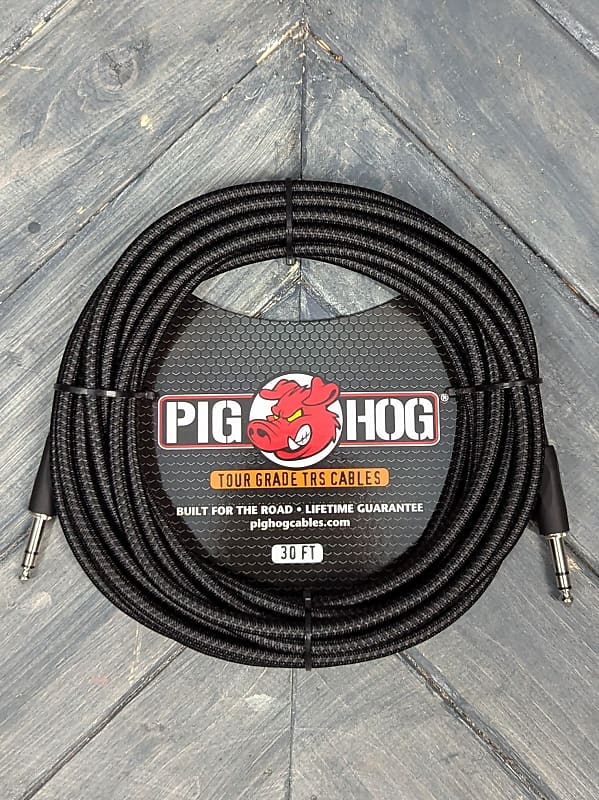 Mint PIG HOG PTRS30BK VINTAGE SERIES “BLACK WOVEN” TRS CABLE, 30 FT image 1