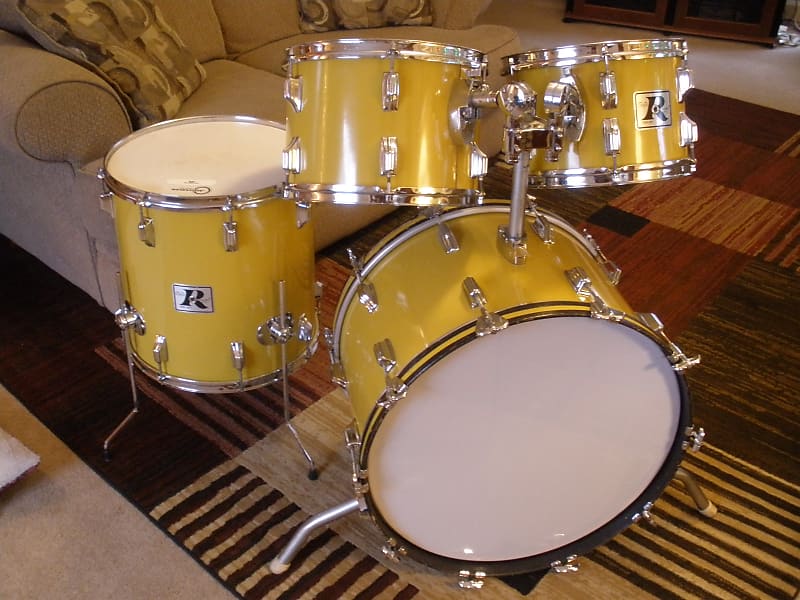 Rogers Big R Spanish Gold 70's Vintage Drum Set | Reverb