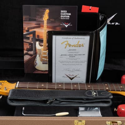 Fender Custom Shop Michael Landau 1963 Stratocaster Guitar, Fiesta Red over 3-Color Sunburst image 14