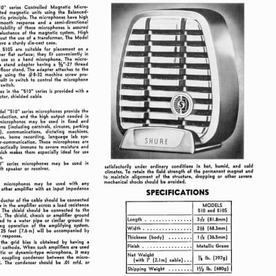 Working Vintage 1960’s Shure Hercules 510C Dynamic Microphone- New Element- Harmonica Mic image 6