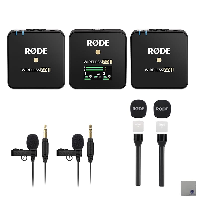 Rode Wireless GO II 2-Person Compact Digital Wireless Microphone  System/Recorder with 2x Rode Interview GO, 2x Rode Lavalier GO, and  StreamEye