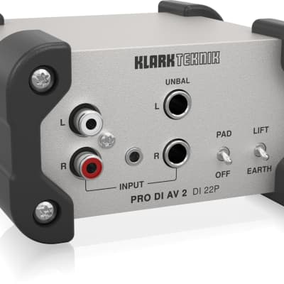 Klark Teknik PRO DI AV 2 DI 22P Passive Stereo DI Box | Reverb