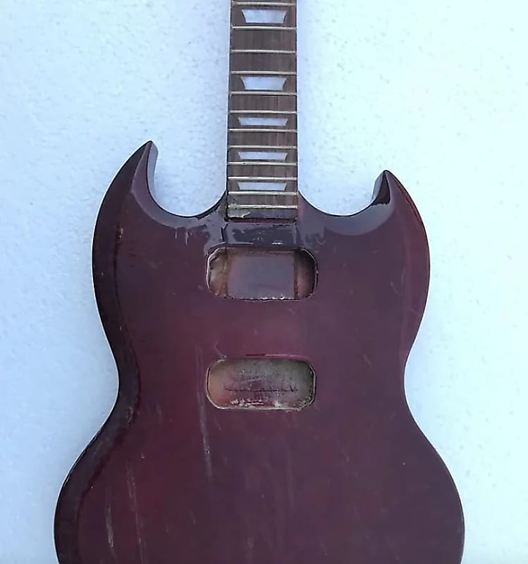 Dark Red Guitar SG Project Body with Neck and Rosewood | Reverb