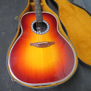 1978 Ovation Matrix 1132-1, Acoustic Guitar, Cherry Sunburst W Chip Case image 13