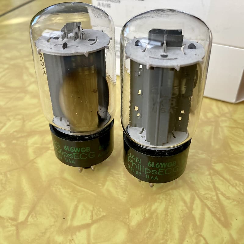Philips JAN ANOS 6L6 WGB Short Bottle Vacuum Tubes Clear Top