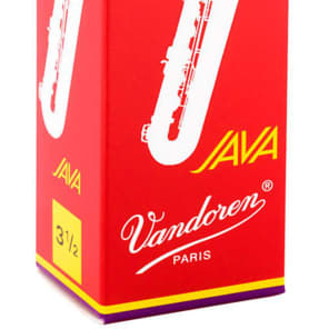 Vandoren SR3435R Java Red Series Baritone Saxophone Reeds - Strength 3.5 (Box of 5)