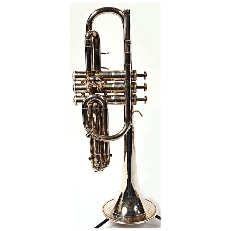 Vintage F.E. Olds & Son Super Olds Cornet; 1938, Los Angeles, Silver, Ryan  Kisor