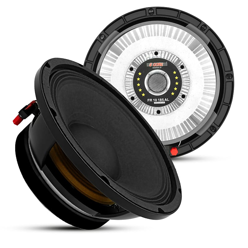 5CORE 10 Inch Subwoofer Speaker 600W Max 8 Ohm Full Range Replacement DJ Bass Loudspeaker FR 10 185 AL 8OHMS  			