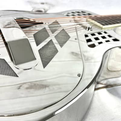 Royall Trifecta TC-14 Bright Mirror Nickel Finish Cutaway 12 String Tricone Resonator Guitar With Pickup image 10