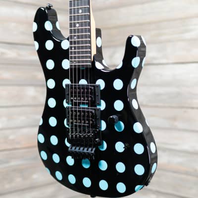 Kramer NightSwan Electric Guitar - Black with Blue Polka Dots (9023-SR) image 2