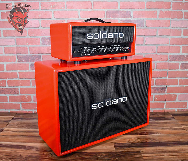 Soldano Custom Shop SLO30 30Watt All Tube Head w/ Matching 2x12 Cab Red Sparkle Tolex With Black Grill and Black Chicken Head Knobs image 1