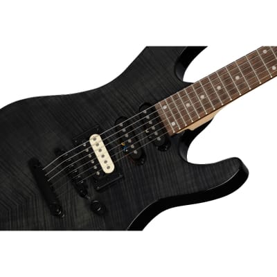 Kramer Striker Figured HSS Stoptail Electric Guitar (Transparent Black) image 6