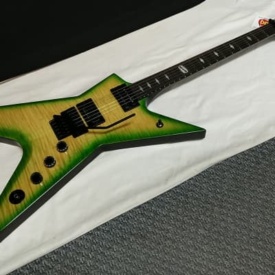 DEAN Stealth Floyd Flame Maple electric GUITAR w/ HARD CASE - DIME Slime Green - Made in KOREA image 2
