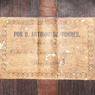 Antonio de Torres 1863 "Enrique Garcia 1913" - a rare piece of guitar history + certificate !! read description - check video !! image 13