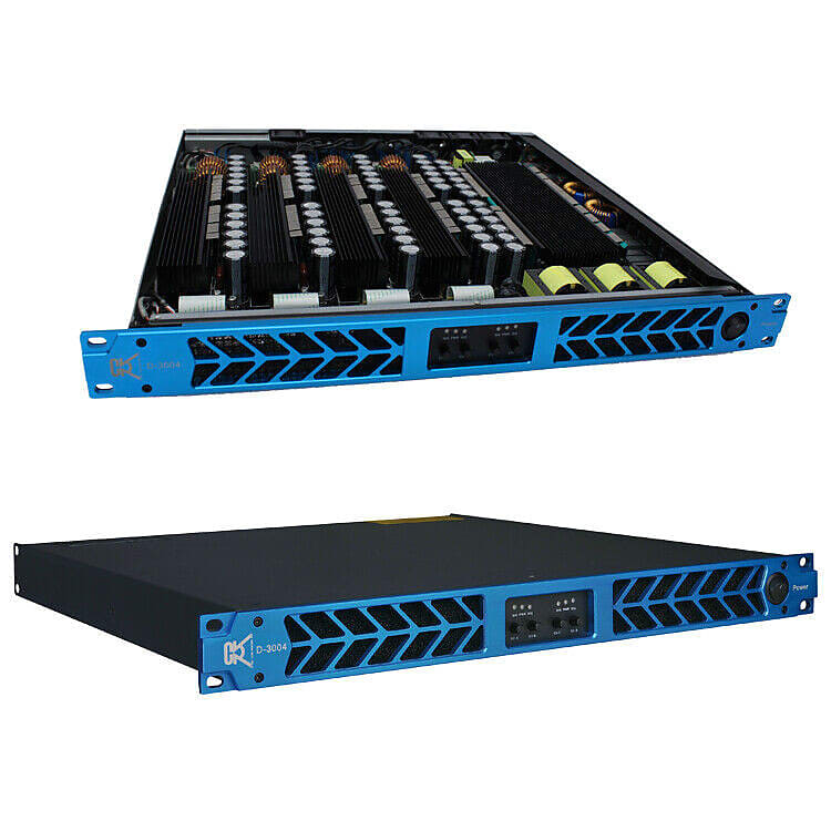 CVR Audio D-3004 BLUE 4-Channel Class D 1U Sound Audio / DJ Power Amplifier  			