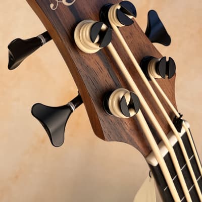 Aiersi Java Ebony Body Electric Fretless Bass Ukulele BU-33 w/ Gig Bag image 3