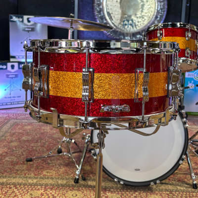 Ludwig Classic Maple Snare Drum 14x6.5 Red/Gold/Red Tri-Band (LS403XX3B) image 3