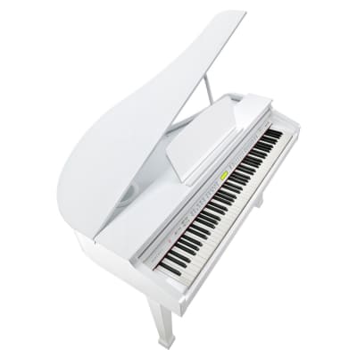 KURZWEIL KAG-100-WHP White Digital Fully Weighted Hammer Action Bluetooth Grand Piano with Bench image 5