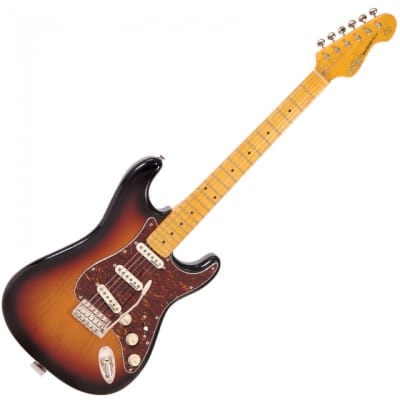 NEW! Vintage Brand V6M V6MSSB strat SSS electric guitar in sunburst finish image 2