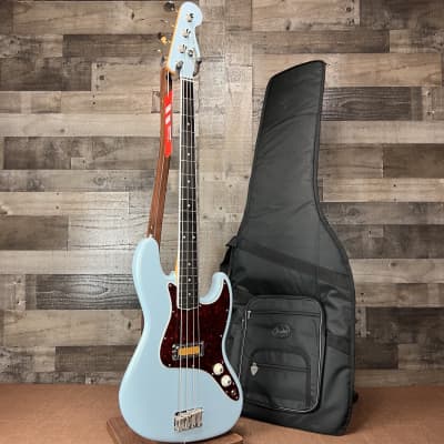 Fender Gold Foil Jazz Bass 4-string Bass Guitar - Sonic Blue *Factory Blem* image 1