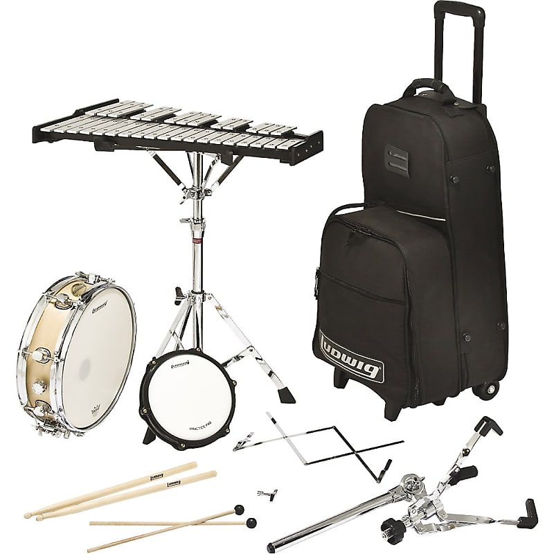 Ludwig LE2483R Snare / Bells Percussion Kit with Rolling Bag image 1