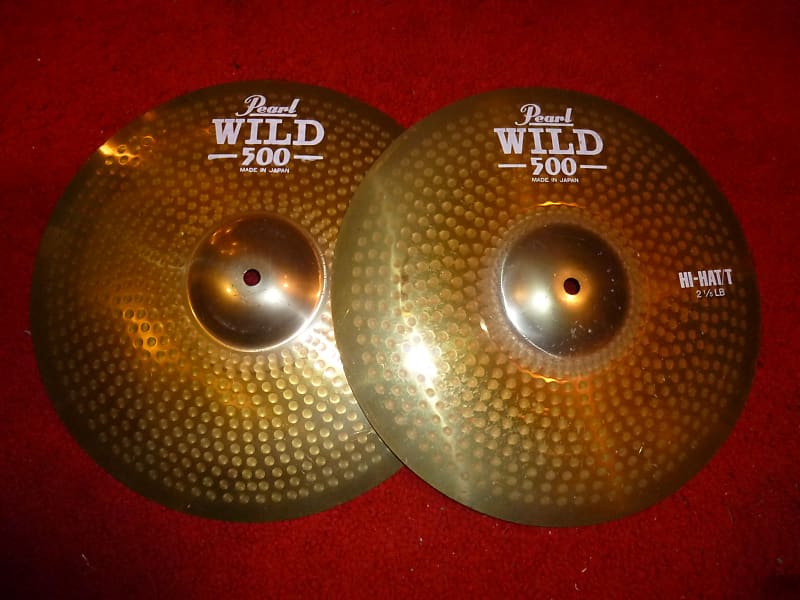 pearl WILD500 14" hi hat cymbals, 1980's with video Reverb