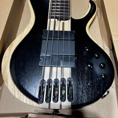 Ibanez 5-String Bass Workshop Bass Guitar - Weathered Black Low Gloss image 2