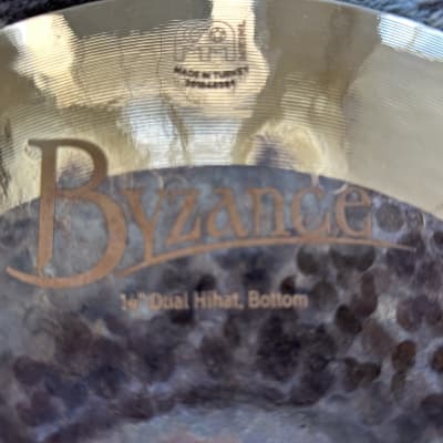 Meinl 14" Byzance Extra Dry Dual Hi-Hat Cymbals (Pair) 2007 - Present - Unlathed Bow/Lathed Edge image 3
