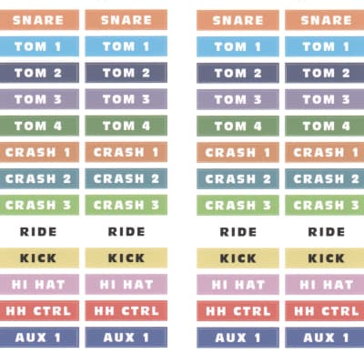 4 SETS of Roland Drum Cable Snake Stickers - Decal TD Label Pair Pack