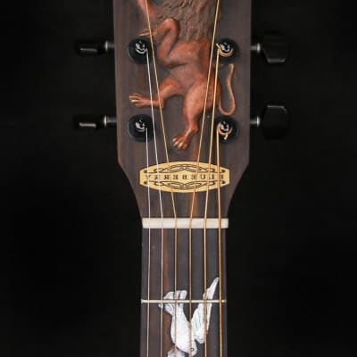 Blueberry Handmade Acoustic Guitar Dreadnought Jewish Motif - Alaskan Spruce and Mahogany Built to Order image 3