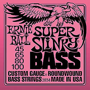 Ernie Ball 2834 Bass Super Slinky Round Wound Bass Strings 45-65-80-100 image 1